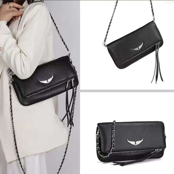 Luxus-Damentasche Wings Diamond-Ironing Plain Messenger Schaffell-Leder Zadig Et Voltaire Umhängetaschen-Handtaschen Zwei-Ketten-Damen-Clutch-Hasp-Taschen6