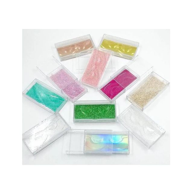 25mm caixa de cílios retângulo plástico transparente 3d cílios caixas caso cosméticos cílios postiços embalagem caixa de armazenamento de cílios falsos bj
