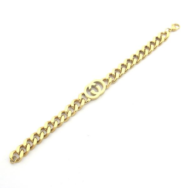 Designer Men Gold grossa Chain Charm Bracelets com Gotipo G Mulheres pulseira prateada tira de mão correta Carimbo de jóias de moda impressa de jóias