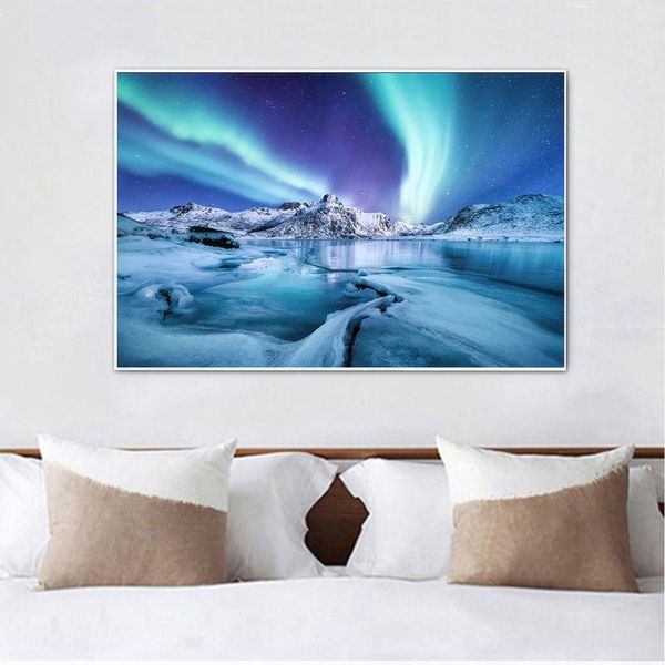 Красочные Aurora Borealis Canvas Art Картины