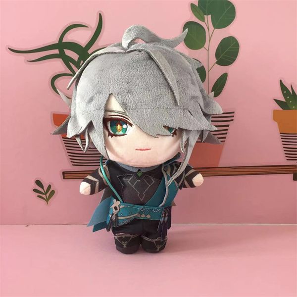 Плюшевые кукол аниме Al Haitham Cosplay Plush Doll Toy 20 см Genshin Impact Game Симпатичная мягкая фаршированная подушка детей 230417