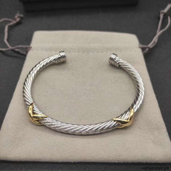 Designer pulseiras DY cabo moda jóias para mulheres homens ouro prata pérola cabeça cruz bangle aberto manguito dy jóias homem festa presente de natal