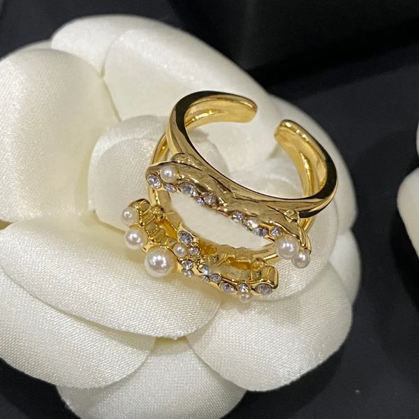 Дизайнерские украшения Never Fade, кольцо с двойной буквой, латунные открывающиеся кольца, высококачественные драгоценные камни, обручальное кольцо от главного дизайнера, аксессуары для пар, подарочные аксессуары