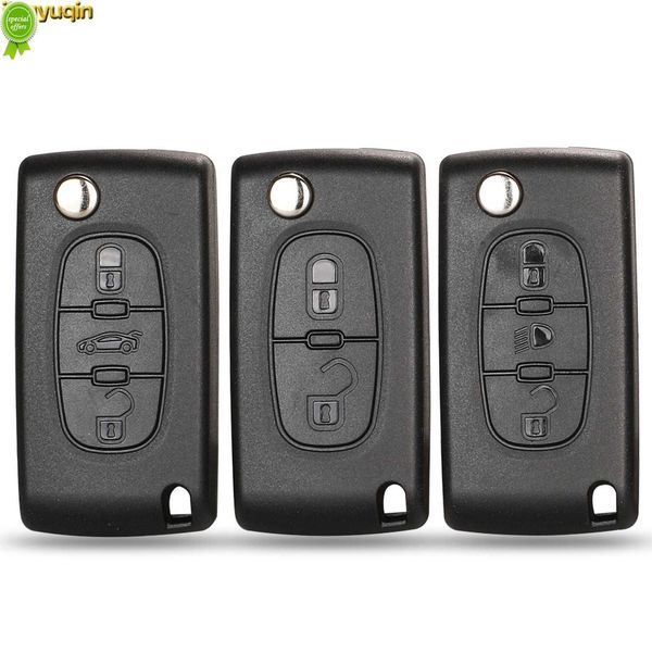 Jingyuqin Flip Remote Car chave de carro para peugeot 206 207 208 2008 307 308 3008 407 508 5008 Citroen C 2 C3 C4 Picasso C5 C6