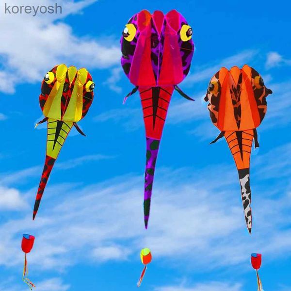 Аксессуары для воздушного змея 3D-мягкий воздушный змей без скелета, 2-метровый змей-головастик с животными, устойчивый к разрыву, взаимодействие родителей и детей, воздушный змей-головастик, легко летать на ветруL231118
