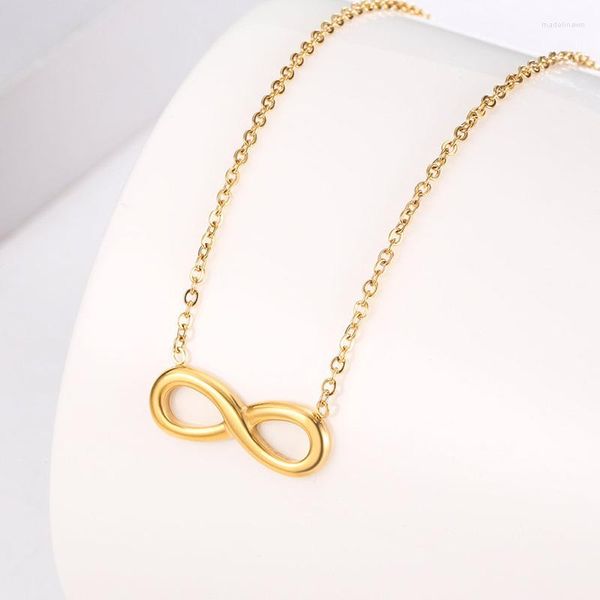 Catene Collana con pendente Infinity a 8 parole d'amore Catena in acciaio inossidabile da donna INS Semplice girocollo minimalista Gioielli regalo versatili