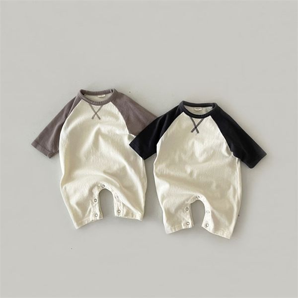 Romances confortáveis ​​de algodão infantil Romper bebê menino solto macacão casual nascida manga longa para criança roupas de sono 230418