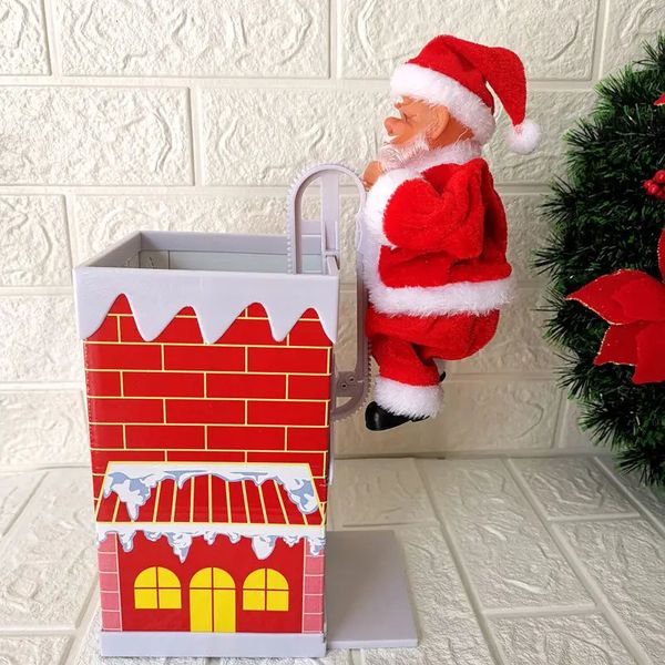 Рождественские украшения Бусы восхождение Санта-Клаус музыка электрическая кукла восхождение по веревке Рождественские подарки Рождественские украшения пересекают границу 231117
