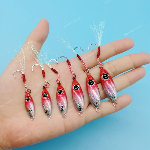 10 PÇS/LOTE Micro Metal Jig Isca De Pesca 5.5g/7.5g/10g/14g/17g/21g Jigging Colher Isca Artificial De Água Salgada Equipamento De Pesca Pesca Iscas De Pesca micro gabarito