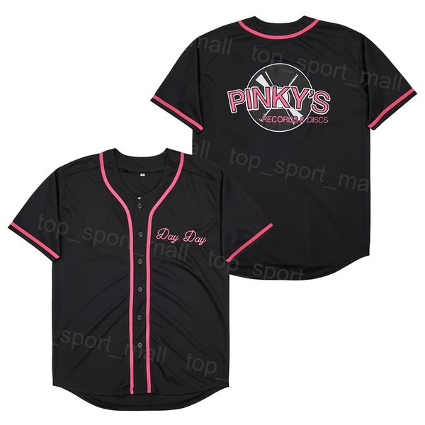Moive Pinkys Baseball Jersey Negozio di dischi Venerdì prossimo Black Pinky's College University Puro cotone traspirante Cooperstown Cool Base Vintage Ricamo uniforme