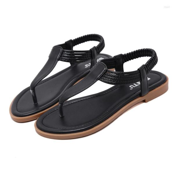 Sandalen Damen Sommer Strand Schuhe Flip Flops vorne hinten Riemen 2023 weiblich zu Fuß leicht bequem langlebig flach offene Zehen Sandale