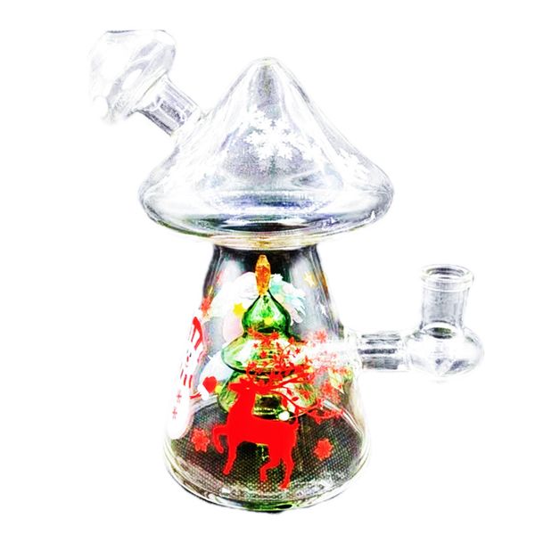 Bongos de vidro inebriantes Cachimbo de água / tubo de água de cogumelo de árvore de Natal