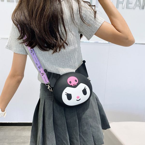 Mochilas Kawaii Sanrios Kuromi Silicone Bag Messenger Messenger Telephone Phone Storage Bag Multifunction Cute Travel Rucksack Presente