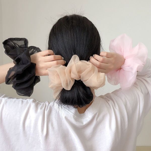 Copricapo Organza Scrunchie Fasce per anelli per capelli Cravatte per ragazze Supporti per coda di cavallo Fasce per capelli elastiche Fascia per capelli elastica Accessori per capelli