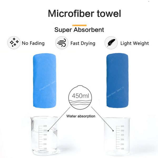 Спортивное быстросохнущее карманное полотенце из микрофибры Портативное сверхлегкое впитывающее большое полотенце для плавательного бассейна Тренажерный зал Фитнес Йога Пляж Плавание Полотенца для плавания Водные виды спорта