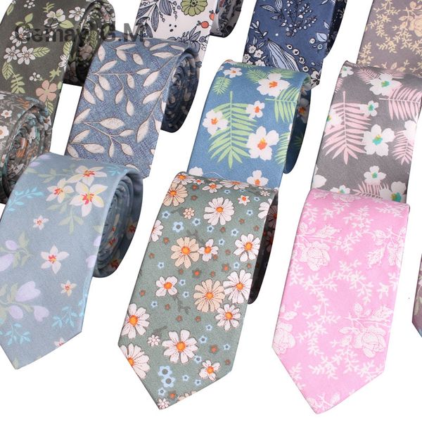 Ties Cotton Cotton for Men Fashion Causal Floral Print Ties Corbatas Skinny Mens Suit Wedding Party Gravata 230418