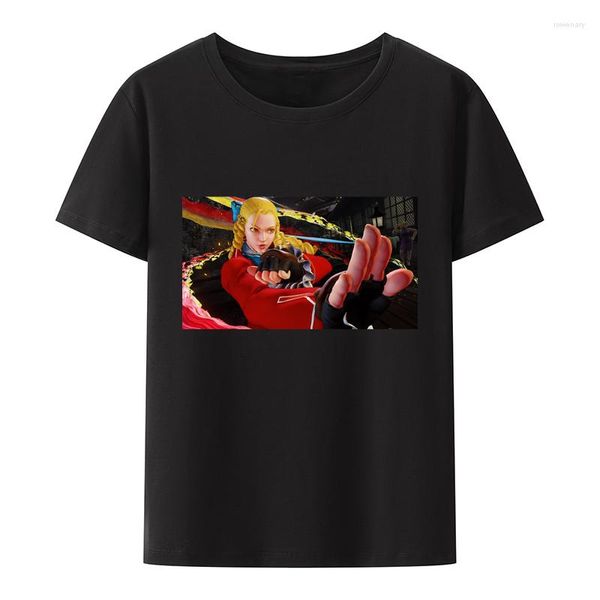 Magliette da uomo Street Fighters 5 personaggi Kanzuki Karin T-shirt in cotone Stili di gioco Cool Camisa Abbigliamento da uomo Modello Manica corta