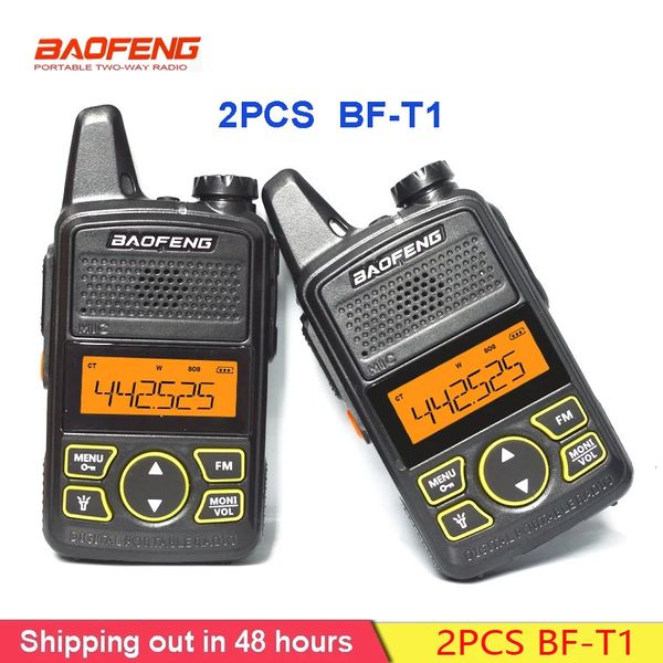 Walkie Talkie 2pcs Baofeng BF T1 Mini Ham Comunicador Rádios em dois sentidos portátil Profesional BFT1 estações de rádio transceptor 231117