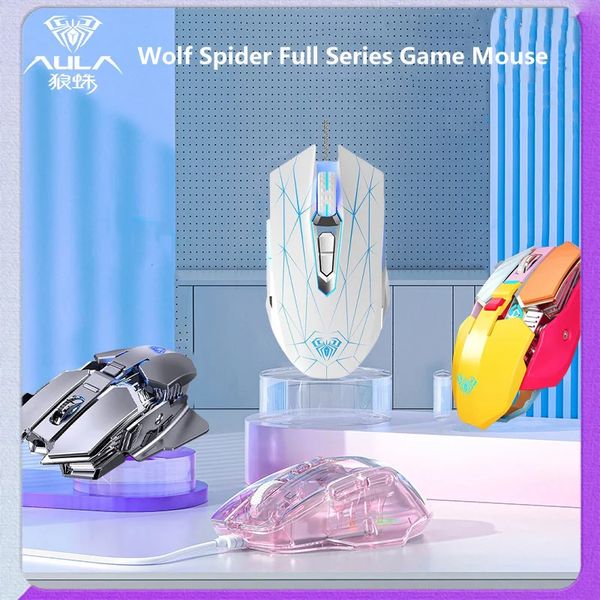 Mäuse Aula Spider Full Series Sc300 S80 S50 Sc830 Wired Esports Games Mouse USB Makroprogrammierung Desktop Laptop Computer Office Home 231117