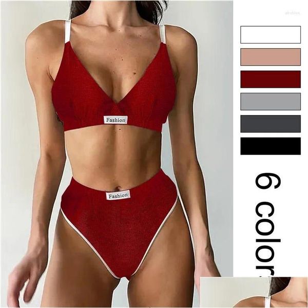 Conjuntos de sutiãs 2 pcs mulheres sutiã esportivo conjunto y calcinha de cintura baixa sem fio push up ternos backless bralette lingerie feminina algodão roupa interior drop dhrs8