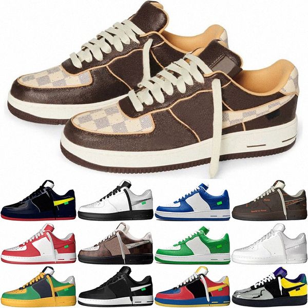 2023 Designer Chaussures de course en plein air Hommes Low Discount One Skateboard Unisexe Classique 1 Tricot Euro Femmes Tout Blanc Noir Blé Courir Sport Baskets 36- 66si #