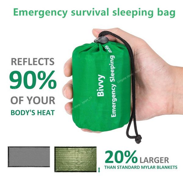 Водонепроницаемый легкий термоспальный мешок для экстренной помощи Bivy Sack - Одеяла для выживания Кемпинг, туризм, отдых на природе, активный отдых Кемпинг ТуризмБезопасность выживания