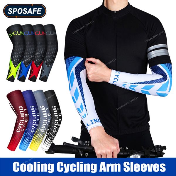 1 paio di maniche da ciclismo per ciclismo, protezione anti-UV, copertura elastica per il braccio, per la guida, corsa, basket, calcio, golf, sicurezza sportiva, scaldamuscoli per braccio da corsa