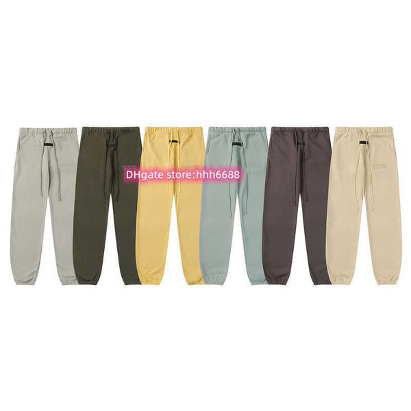 Ctlv 2023 Novas Calças Masculinas e Femininas High Street Marca Essentialsweatpant Temporada 8 Fio Duplo Placa Grossa Linda Estampa de Veludo Cinta Gravata Guarda de Pé Casual Longa