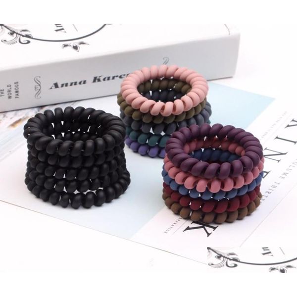 Haarschmuck Frauen Mädchen Frosted Coil Krawatten Große Haarbänder Elastisches Seil Gummiring Pferdeschwanzhalter für dicke Tropfenlieferung Baby Dhzmu