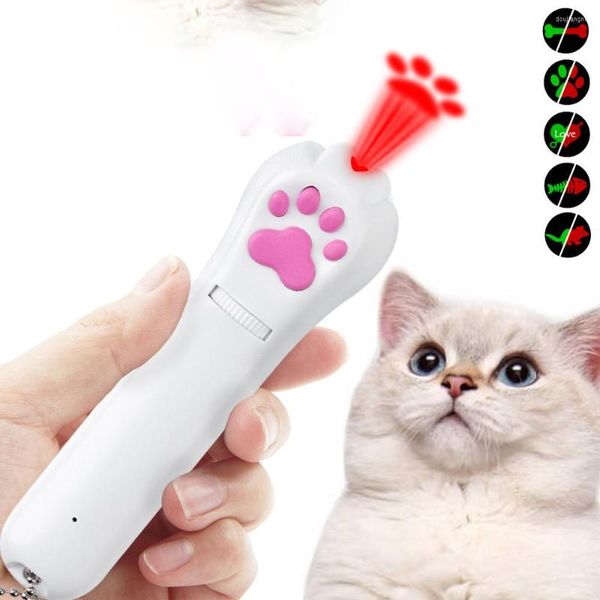 Katzenspielzeug Gichtspielzeug Hunderute Laserpointer Musterprojektion Infrarotlicht Lila Haustier Tier USB Wiederaufladbar LED 5 Rot