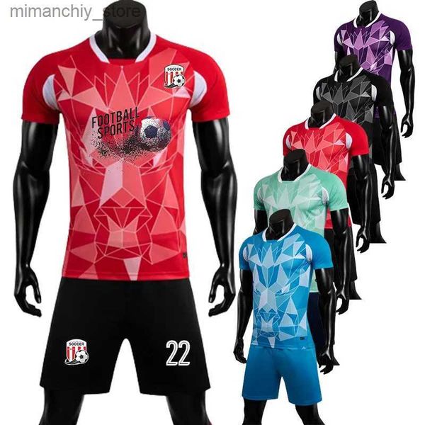 Maglia da calcio da uomo per bambini 22/23 da collezione Set 2 pezzi Quick Dry Bambini Ma Plus Size Abbigliamento sportivo Tuta da allenamento personalizzata per uniforme da calcio Q231118