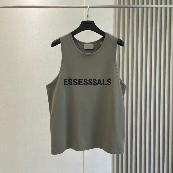 ESS Mens Tanktop T-Shirt Trend Marke Dreidimensional Schriftzug reine Baumwolldame Sport lässig losen High Street ärmellose Weste Top Essentials 367 367