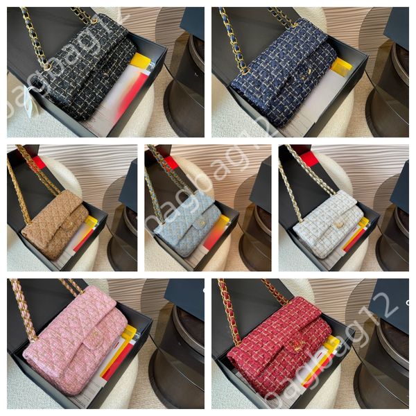 Moda clássica versátil bolsa de ombro designer canal de corrente bolsa crossbody bolsa de mão feminina de alta qualidade pano de lã bolsa de maquiagem bolsa cf sacola de luxo bolsa de sela