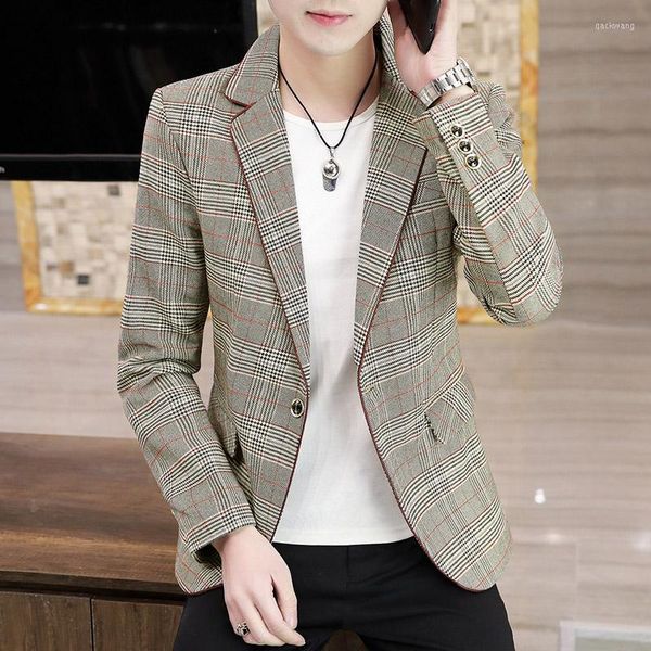 Ternos masculinos 2023 Spring Men Blazers Fashion coreano Slim Fit Sland Sapit Jacket Wedding Business Dress Casal Work Casual Blazer Masculino