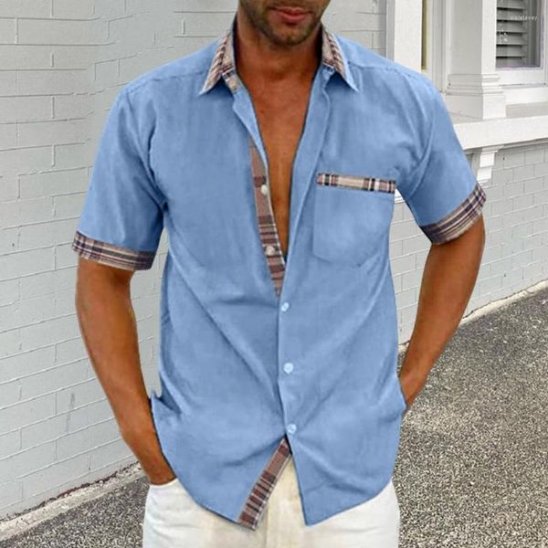 Camisas casuais masculinas Homens top chashing color