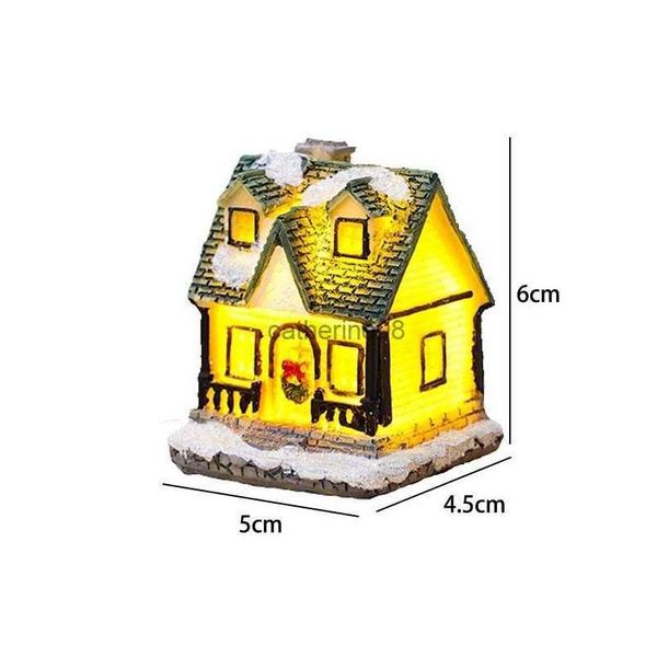 Decorações de Natal Natal Luz Casa Aldeia Decorações para Casa Xmas Presentes Ornamentos Ano Novo 2023 Natale Navidad Noel L23062 Dh1Rg