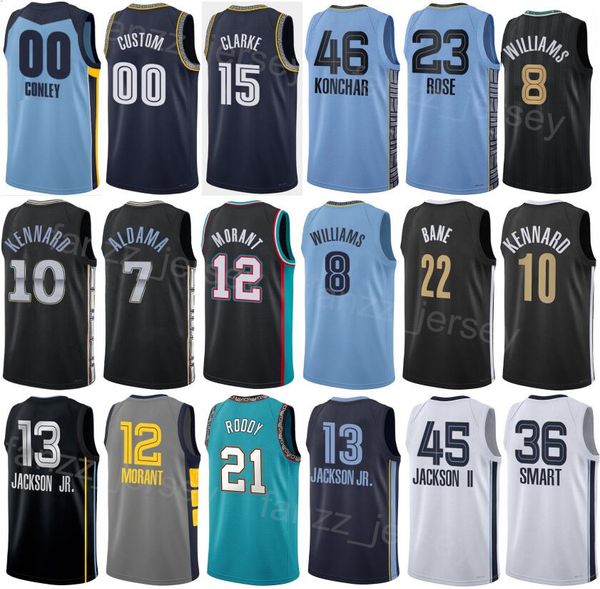 Drucken Basketball Marcus Smart Jersey 36 City Ziaire Williams 8 Jaren Jackson Jr 13 David Roddy 21 Steven Adams 4 Derrick Rose 23 Statement für Sportfans Männer Kinder