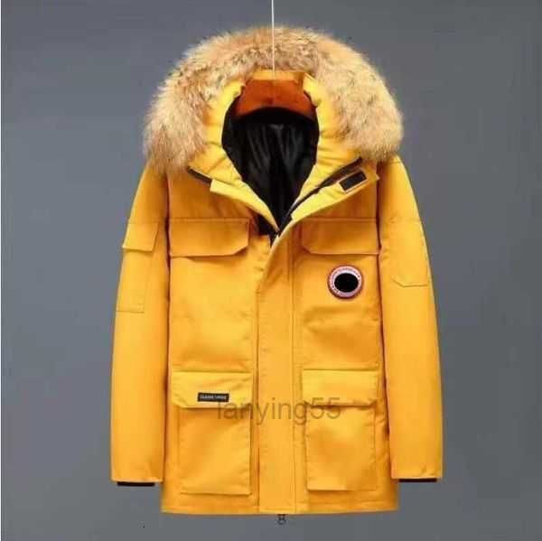 Kanadalı kaz kışlık ceket kalın sıcak erkekler aşağı parkas ceketler iş kıyafetleri ceket açık kalınlaştırılmış moda tutma çift canlı yayın ceket387 1l9we