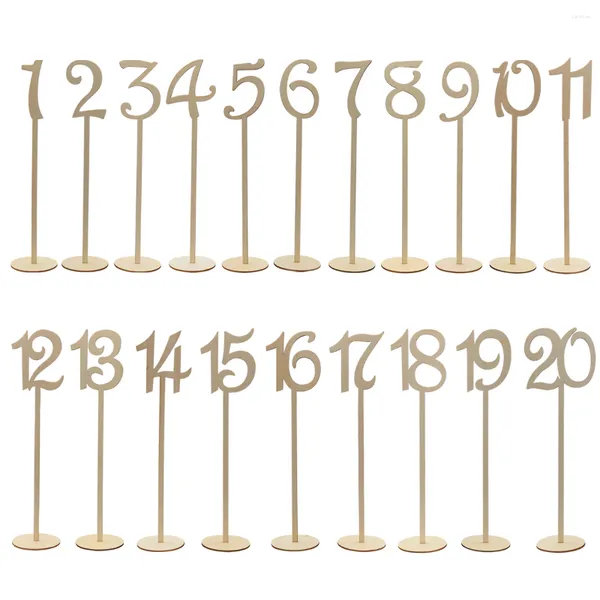 Decorazione per feste Numeri da tavolo Numero Supporto per matrimonio Supporti in legno Supporto per promemoria Posto 20 Immagine base Po Stand Clip di classe per ricevimento