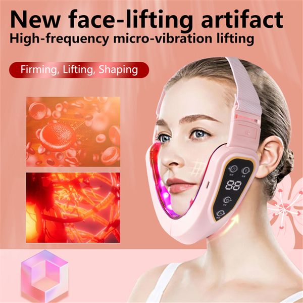 Dispositivos de cuidados com o dispositivo de elevação do dispositivo LED terapia PON Slimming Vibration Massager Double Chin VShaped Cheek Lift Machine Health 230418