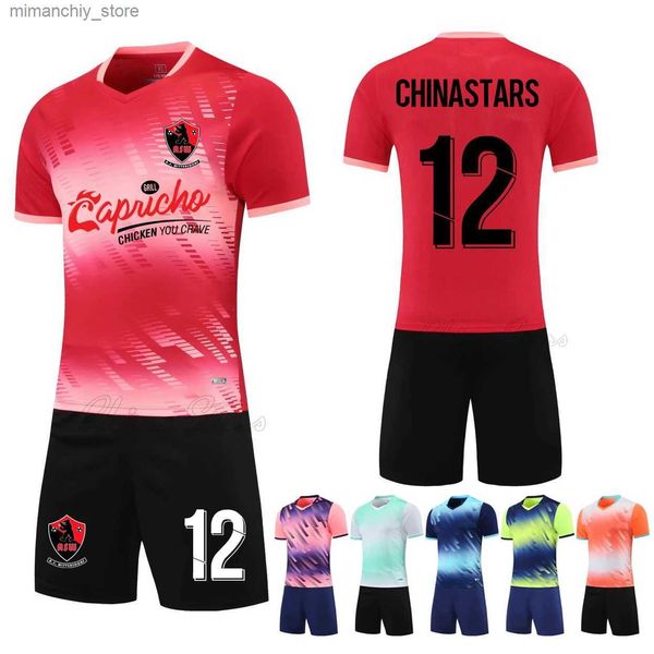 Collectable HOT Custom Voetbaluniform 2022 Heren Jeugdclub Voetbalshirts Colge Voetbaluniformen Kits Kindershirt Shorts Sportkleding Kits Q231118