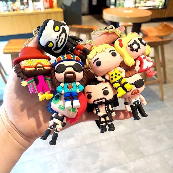 Descompressão de desenhos animados de brinquedos wrestling keychain personalizado acessórios de bolsa criativa de carros -chave pendente da cadeia de presente por atacado por atacado