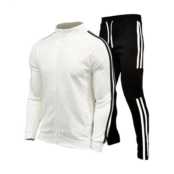 Fatos masculinos primavera e outono roupas masculinas tendências de moda simples durável e lavável conjunto de duas peças para ginásio pista suor terno 231117