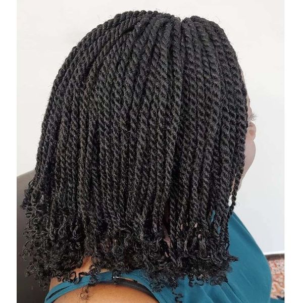 Synthetische Perücken Box Geflochten Für Schwarze Frauen Hitzebeständig Häkeln Afrikanisches Flechthaar Kurz Kinky Twist 230417