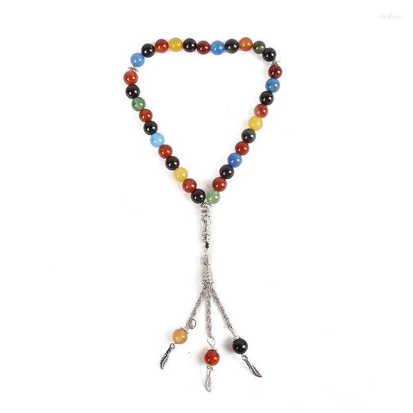 Correntes 33 Biço de pedra natural Oração Tasbih Spacer Muslim Crystal Tasbeeh para pulseira de colar de rosário