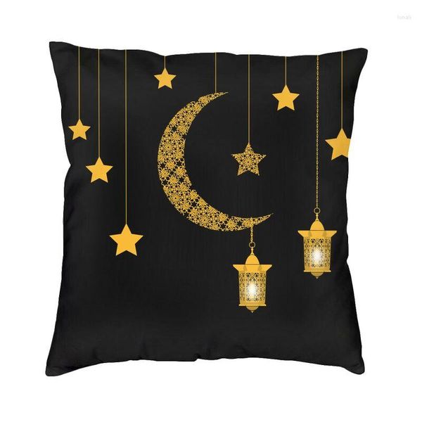 Almofado Eid Mubarak Ramadan Capa 3D Impressão muçulmana Islâmica Caso de arremesso quadrado para sala de estar Decoração de travesseiros frios