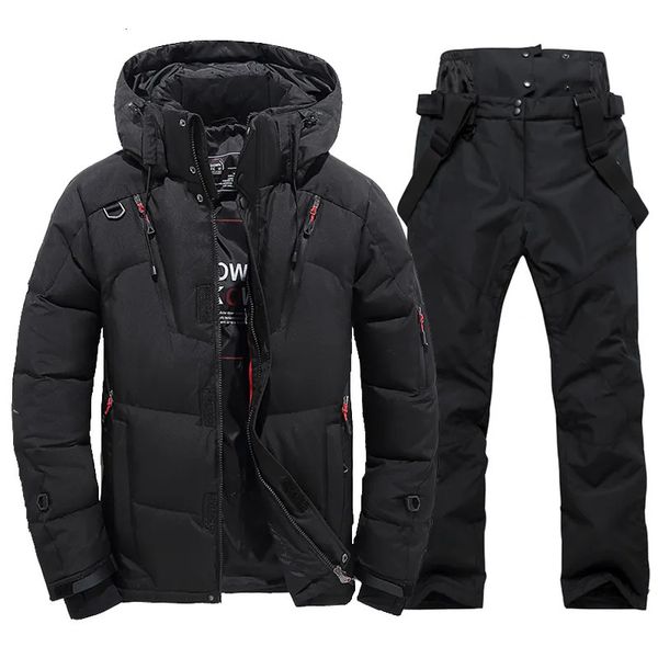 Skianzüge Winter Skianzug Herren winddichte Jacke und Latzset Schneebekleidung Boardmantel 231117