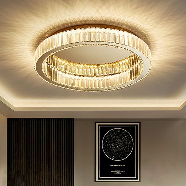 Moderne Esszimmer Schlafzimmer Wohnzimmer Luxuriöse Kristall Deckenleuchte Inneneinrichtung Dekoration Deckenleuchte Ring Glanz Led Lampen