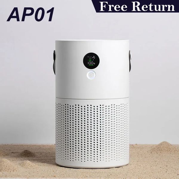 Purificadores de ar AP01 Purificador doméstico com filtro HEAP real gerador de íons negativos removedor recarregável formaldeído fumante pólen limpador 231118