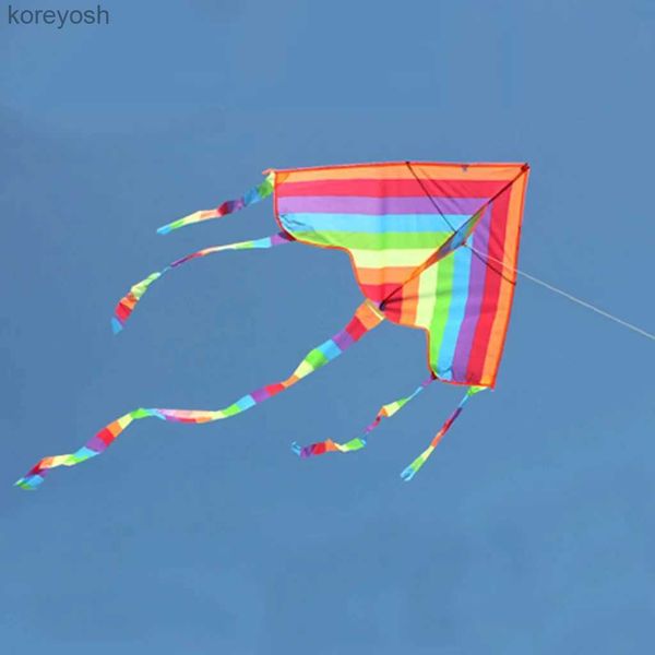 Drachenzubehör Easy Fly Colorful Rainbow Kite Outdoor Fun Sports Beach Kids Children Buitenspeelgoed Cometas De Viento Outdoor Toys KitesL231119